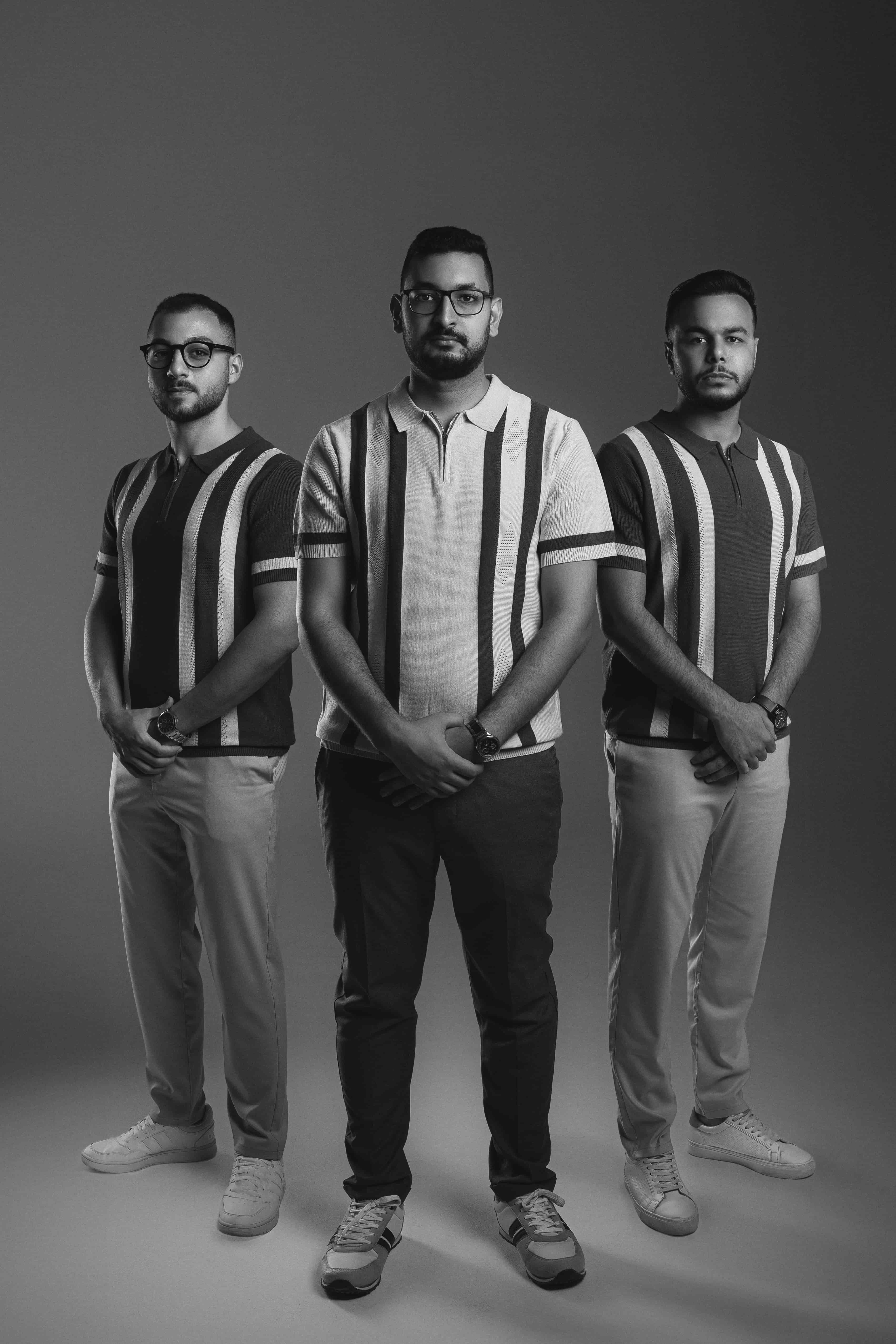 The three founding partners of TBH Studio standing side by side